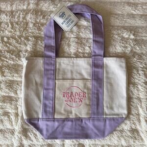 Trader Joe’s Mini Pastel Canvas Tote Purple Easter 2026